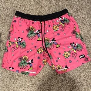 Neff Pink Mickey Mouse Swim Shorts